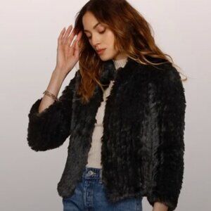 Heartloom Faux Fur Jacket in Black, Size L